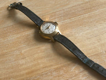 Load image into Gallery viewer, Vintage Timex Lady Gold Tone Water Proof Leather Hand-Wind Mechanical Watch Hour
