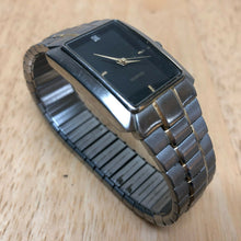 Load image into Gallery viewer, Vintage Japan Movt Men Real Diamond Rectangle Analog Quartz Watch Hours~New Batt
