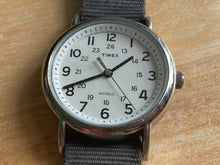 Load image into Gallery viewer, Timex Weekender Men Silver White Gray Band Analog Quartz Watch Hours~New Battery
