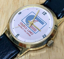 Load image into Gallery viewer, Vintage Cresco Lines Men Gold Tone Leather Hand-Wind Mechanical Watch Hours
