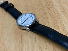 Load image into Gallery viewer, Timex Indiglo Men Silver White Leather Analog Quartz Watch Hour~Date~New Battery
