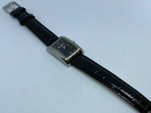 Load image into Gallery viewer, Unused Yamaha Lady Silver Black Rectangle Leather Quartz Watch Hours~New Battery
