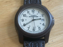 Load image into Gallery viewer, Timex Expedition Indiglo Men 50m Brown Analog Quartz Watch Hour~Date~New Battery
