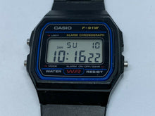 Load image into Gallery viewer, Casio F-91W Mens Black LCD Digital Alarm Chrono Quartz Watch Hours~New Battery
