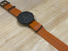 Load image into Gallery viewer, Timex Indiglo Mens 41mm Orange NATO Black Analog Quartz Watch Hours~New Battery
