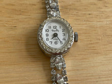 Load image into Gallery viewer, Vintage Regency Lady Bling Crystals Silver Swiss Hand-Wind Mechanical Watch Hour
