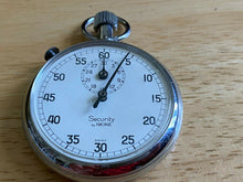 Load image into Gallery viewer, Security By Racine Swiss Silver White Hand-Wind Mechanical Stopwatch Stop Watch
