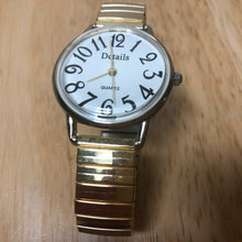 Load image into Gallery viewer, Vintage Details Men Lady Rounded Gold Stretch Analog Quartz Watch Hours~New Batt
