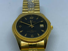 Load image into Gallery viewer, Waltham Mens 30m Gold Tone Black Dial Analog Quartz Watch Hours~Date~New Battery

