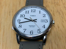 Load image into Gallery viewer, Timex Indiglo Mens 30m Silver White Leather Analog Quartz Watch Hour~New Battery
