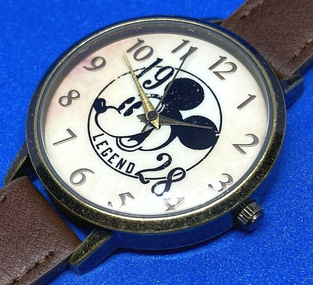 Disney Legend 1928 Accutime Lady Antique Bronze Finish Quartz Watch Hour~New Bat