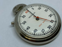 Load image into Gallery viewer, Vintage Westclox USA Stop Watch Silver White Hand-Wind Mechanical Stopwatch
