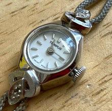 Load image into Gallery viewer, Vintage Tempus Lady Silver Tone Cocktail  Swiss Hand-Wind Mechanical Watch Hours
