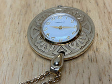 Load image into Gallery viewer, VTG Caravelle Bulova Lady Gold Tone Swiss Hand-Wind Pendant Pocket Watch Hours
