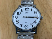 Load image into Gallery viewer, Vintage Timex Mens Silver White Large Numbers Analog Quartz Watch Hours~New Batt
