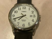 Load image into Gallery viewer, Timex Indiglo Men 30m Silver White 38mm Analog Quartz Watch Hour~Date~New Batter
