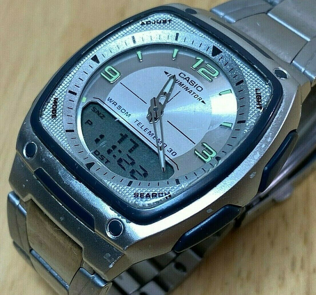 CASIO Mod 2747 AW-81 Men 50m Analog Digital Alarm Chrono Watch Hours~New Battery