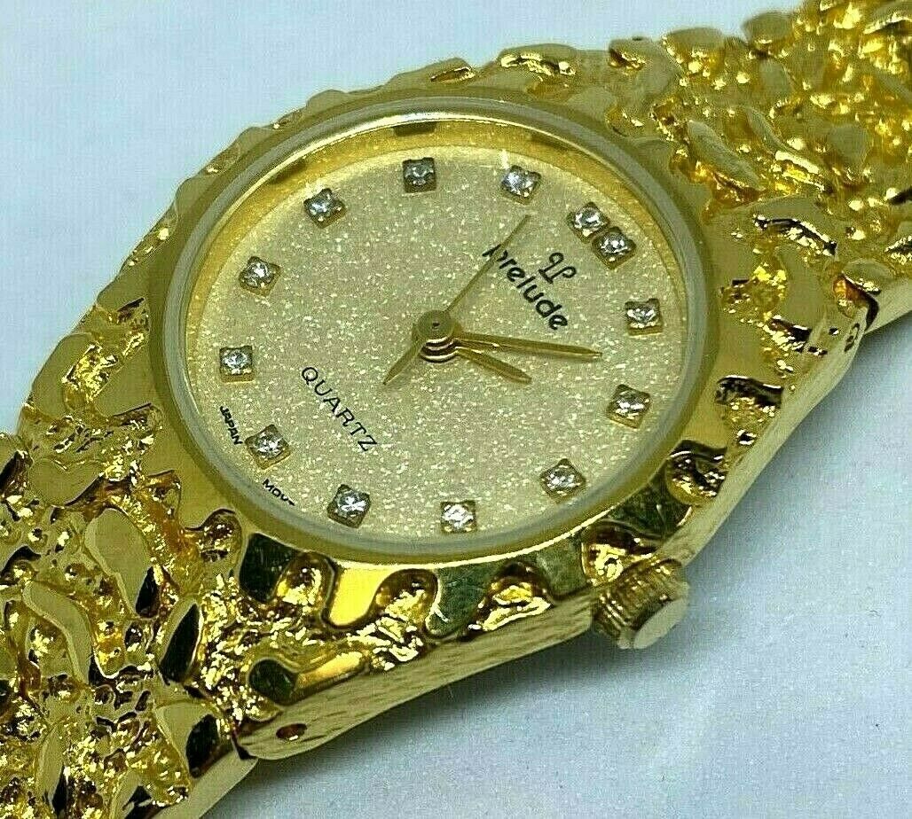 Unused Prelude Lady Golden Nugget Japan Movt Analog Quartz Watch Hour~New Batter