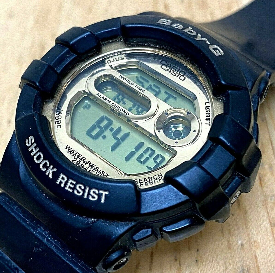 Casio Baby G-Shock BGD-141 Black 100m Alarm Chrono Quartz Watch Hour~New Battery