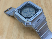 Load image into Gallery viewer, E. Gluck Mens 30m silver Square Digital Alarm Chrono Watch Hours~New Battery
