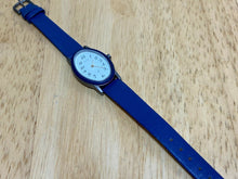 Load image into Gallery viewer, Nice Adora Lady Titanium Oval Blue Leather Analog Quartz Watch Hours~New Battery
