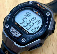 Load image into Gallery viewer, Timex Ironman Men Lady Silver Black Digital Alarm Chrono Watch Hours~New Battery
