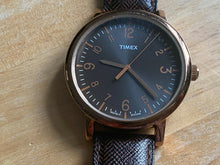 Load image into Gallery viewer, Timex Indiglo Men 30m Rose Gold Brown Leather Analog Quartz Watch Hours~New Batt
