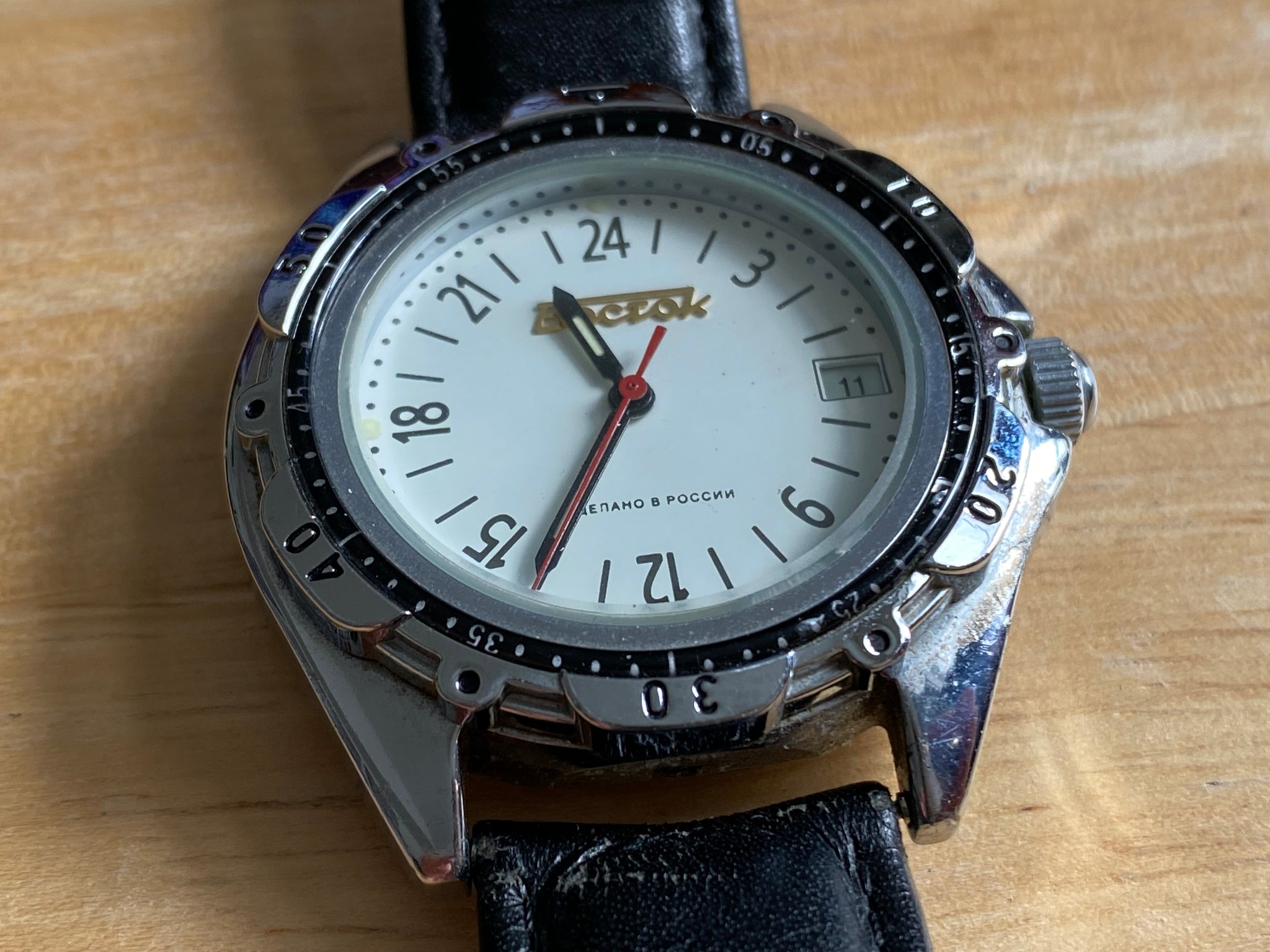 Boctok USSR Men Moving Bezel Screwdown Crown Military Hand-Wind 