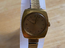 Load image into Gallery viewer, Vintage Caravelle Bulova Lady Gold Tone Swiss Made Stretch Band Hand-Wind Mechanical Watch Hours
